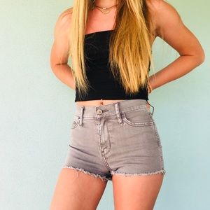 High wasted grey shorts